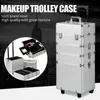 4 IN1 Professional Alluminio Rolling Makeup Trein Wheel Box Box Castone 6454229