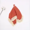Baby Security Blankets Cotton Gauze Shower Gift Solid Tassel Pacifier Pendant Soft Baby Soothing Towels Toddler Wash Towel Washcloth B7707