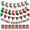 Christmas Flags Party Supplies colorful Banner Decorations Home Decor Santa Claus Snow man Xmas flag