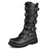 Stivali da moto in pelle Men039s stivali da combattimento militare midcalf stivali punk gotici stivali da uomo scarpe tattiche stivale dell'esercito 2202084836855