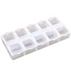 10 Raster Plastic Nail Tool Sieraden Opbergdoos Rhinestone Organizer Container Case Nails Kunstbenodigdheden DH9558