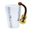 Neuheit Gitarre Keramik Tasse Persönlichkeit Musik Milch Saft Becher Einzigartige Kaffee Tee Tassen Tassen Home Office Drink Hohe Qualität Y200104