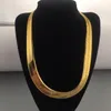 10MM Wide Snake Bone Chain Yellow Gold Filled Men Statement Herringbone Necklace 76cm(30")