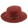 Ins New 6色ファッションLeopard Hats大人男性エレガントFedora Hat Band Brim Jazz Hatsスタイリッシュなパナマキャップ