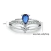 Water Drop Diamond Crown Ring Silver Justerbara engagemang Bröllopsringar för kvinnor Fashion Jewelry Will och Sandy Gift