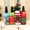 Kerstbierfles koeler mouw sneeuwvlok elanden geprinte acryl isolator flessen mouw xtmas bierfles decoratie wvt0298