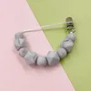 New style DIY Baby Pacifier Holder Clips Silicone Pacifier Chain Baby Teether Holder Clip Bead Chains Feeding for Kids Gifts Toys M2900