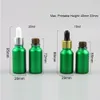 Mini frasco de gotas de vidro verde recarregável frasco de óleo essencial piepette garrafas 15ml 20ml 1 / 2oz 12pcs