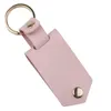 Party Favor Leather Keychains Pendant Sublimation Blank Aluminum Alloy Car Key Ring Heat Transfer DIY Decorative Keychain 6 Colors KK1002