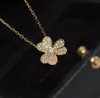 V goud materiaal geen fade no change kleur bloem met diamant vrouwen punk ketting bruiloft sieraden cadeau Gratis verzending PS3440