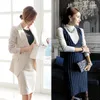 ternos femininos escritório outono inverno listrado moda negócios 2 peça terno saia terno das mulheres com uma saia blazer conjunto senhoras 200922