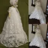 Prinses witte kant baby doop jurken kinderen doopjurken toga's korte mouwen vintage baby meisjes en jongens doopjurken