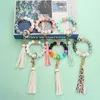 Bracelet de perles en Silicone coloré, porte-clés de poignet pour femmes et filles, porte-clés de sac en Silicone, accessoires de bijoux