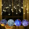 3.5M 96 LED Luci per tende natalizie per esterni Fiocco di neve LED String Light Garden Home Decor Luce natalizia LED Curtain Light D30 201203