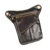 Vintage Leather Drop Leg Bag Outdoor Thigh Waist Hip Fanny Pack for Men Women Q0705