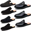 Designer Slippers Rhinestones Princetown Loafers Lederen Flats Muilezels Klassieke Casual Schoenen Slipper Metalen Gesp Slip-on Schoenen Dia's