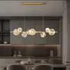 Woonkamerkroonluchter Scandinavische slaapkamer glazen lamp moderne minimalistische magische boon persoonlijkheid creatieve netto rode restaurantlampen LED