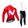 Ropa Ciclismo Invierno 2020 Team Movistar Winter Cycling Jersey Set Thermal Fleece Cycling Clothing Mtb Bike Jersey Bib Pants Set7650176