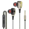 Nowy 3,5 mm Słuchawki Słuchawki Słuchawki Dual Ruchomy Cewka Żelazna Stereo Bass Przewodowe Earbuds z mikrofonem