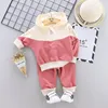 Toddler Kız Kapüşonlu Kazak Giyim Seti Erkek Moda Erkek Bebek Casual Set Bahar Sonbahar Erkek Kız Giysileri 1 2 3 4 Yıl LJ200917