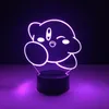 Kirby 3d Led Night Light 7 Цветовые смены лампы Фигура Экшн Игрушка на день рождения рождественский подарок T200603301H