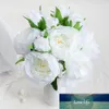 Artificial Flowers Peony Silk Bouquet Branco Big Head e Bud bonito Falso Flores para o partido Casamento Casa Mesa-de-rosa Decoração