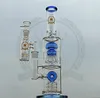 Proveta Bong 15 polegadas cor-de-rosa do reciclador vidro Bong matriz fab gaiola de plataforma de petróleo ovo roxo azul tubos verdes de água de vidro preto hitman bongs