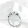 AEAW 2ctw 6.5mm Round Cut EngagementWedding Moissanite Diamant Double Halo Bague Platine Plaqué Argent Y200321