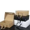 Ekologiczne pudełko Papier Papier Kraft Czarny / Brązowy 4 Rozmiar Składany Karton Pudełko Opakowania nadaje się do ubrań i butów HH9-3420