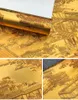 Kinesisk retro hög kvalitet väggmålning tapet lyx gyllene klassisk konst bakgrund tapet guld folie vägg pappersrulle