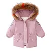 Bébé filles d'hiver de fourrure à capuche Trench-Coats Vêtements chauds Enfants Enfants Fille Winterjas 2020 Polaire Veste Parka 2 3 4 5 6 7 Ans LJ201017