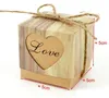 Vintage Papier Kraft Hollow Out Love Heart Favor Prezent Box Wedding Birthday Party Handmade Soap Jewelry Candy Wrap Opakowanie