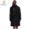 New 2021 Winter Real Rabbit Fur Coat Stand Collar Thick Soft Warm Natural Fur Long Jacket Women Outwear Full Pelt Fur Coats 201221