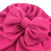 Сплошной цвет Baby Hat Big Bowknot Baby Girl Hat Hat Turban Cashmere Head Wraps Baby Bonnet Beanie Newborn Photography