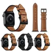 Echt graan koe lederen horlogebanden voor Apple iWatch Series 1 2 3 4 5 6 7 8 SE Smart Watch vervangende bandriem 40 mm 44 mm 45 mm 49 mm