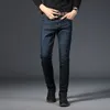 Fyra säsonger högkvalitativa bomullsdefiner jeans män solid färg varumärke affärer rakt avslappnad jean byxor stor storlek 28-40 220311