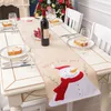 Table de Noël coureur de coureur de lin couvercle de table de table de lin santa claus snowman table napot de lieux de place décorations de Noël dbc bh4352