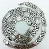 11mm bredd mode silver rostfritt stål halsband och armband skräddarsydda 18k guldpläterade platt byzantinska smycken för män