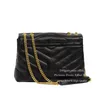 حقيبة مصممة Crossbody Loulou Women Luxurys حقائب اليد حمل سلسلة الأزياء البقر البقر المبطن حقيبة كتف جلدية أصلية حقيبة أسود Lulu Messenger Cross Body Fags