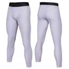 Hommes Gym portant un Legging de Compression pantalon taille haute blanc collants d'entraînement de sport