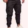 Novos corredores casuais calças de cor sólida homens algodão elástico longo calças calças pantalon homme militar cargas de carga homens leggings 20115