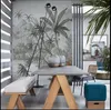 Plants tropical rain forest nostalgic Wallpapers retro light luxury wind TV background wall cloth Mural wallpaper