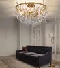 Copper Modern Chandelier Lighting LED Glass Waterdrop Flush Mount Luxury Ceiling Lamp Art Deco Living Room Bedroom Dining Table