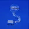 Clear Glass Bend Curve Oil Burner Pipe Nail Burning Water 10mm 14mm 18mm Male Female 1.2 inch Ball banger bowl bong