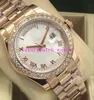 Ny version 228345 228348 228349 228398 18K Rose Gold Diamond Bezel 40mm Roman Dial Automatic Fashion Men's Watch Wristwatch217o