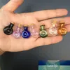 Button Shaped Mini Art Glass Bottles With Corks Lovely Party Decoration Vials Gifts Tiny Jars Pendants Mix 7 Colors 10 Sets