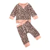 Neonate 0-Autunno di primavera Vestiti Bambino Neonato Manica lunga Leopard Felpe + Pantaloni Leggings Tute Abiti LJ201223