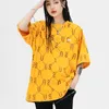 Oversized T-shirt Fiske Net Print O-Neck bomull T-shirt för män Harajuku Streetwear Casual Short Sleeve Hip Hop Herrkläder