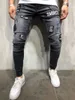 Nowy moda jeansy streetwearne dżinsy męskie spodnie chude joggery Raped Man Zipper Hip Hop Harajuku Mężczyzna Homme Denim