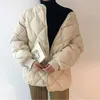 Women's Down Parkas 2022 Autumn and Winter Cotton vadderad jacka Japan Korea mode enkel tjock rund nacke -kappa student outwear luci22